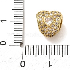 Messing Micro Pave klare Zirkonia europäische Perlen&nbsp;CU-CBA0A9C-06A-G