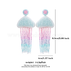 Boucles d'oreilles pendantes bohèmes en perles de verre faites à la main&nbsp;PW-WGFE95A-05
