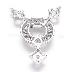 Латунные микро проложить кубического циркония подвески&nbsp;ZIRC-E124-21P