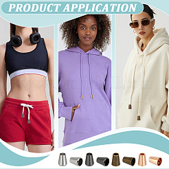 80 шт. двухцветный цинковый сплав наконечник шнура BUTT-BC0001-16A