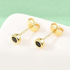 Ottone micro spianare orecchini zirconi&nbsp;EJEW-F405-22B-G01