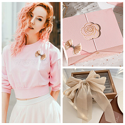 DIY クラフト ギフト ブーケ ラッピング リボン作り用ポリエステル リボン  結婚式の誕生日パーティーの装飾  ビスク  1-5/8インチ（40mm）&nbsp;PW-WG8ABFF-04