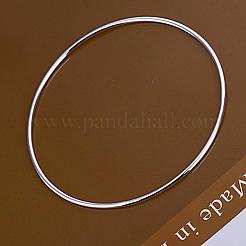 シルバーカラーメッキ仏教腕輪卸売価格  銀色のメッキ  67mm  内径：64mm&nbsp;BJEW-BB12394