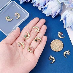 10шт 5 цвета экологически чистые латунные подвески из кубического циркония с микропаве&nbsp;KK-FH0002-89