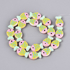 Окрашенные и нагретые стеклянные эмалевые бусины&nbsp;GLAA-T023-45C