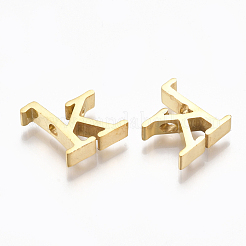 304ステンレスペンダント  ゴールドカラー  文字L  文字.k  13x12x3mm  穴：1.8mm&nbsp;STAS-T041-10G-K