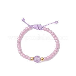 Регулируемые плетеные кольца из натуральных драгоценных камней для женщин&nbsp;RJEW-JR00943