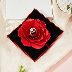 Schmuckschatullen für Ringe aus Kunststoff&nbsp;OBOX-WH0021-001B