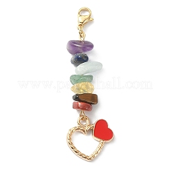 Décorations de pendentif en perles de puce de pierre précieuse de chakra&nbsp;HJEW-JM01195