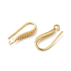 真鍮のピアスフック  耳ワイヤー  水平ループ付き  18KGP本金メッキ  17x8x2.5mm  穴：1.2mm  19ゲージ  ピン：0.9mm&nbsp;ZIRC-Q201-06G