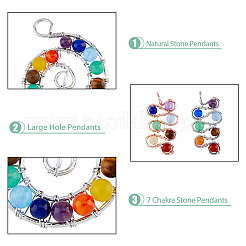 8 pendentif en laiton et pierre naturelle mélangée&nbsp;FIND-DC0002-51