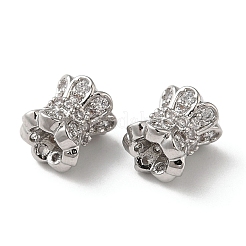 Латунные микро проложить кубического циркония бусы KK-P239-34P