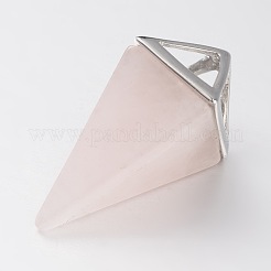 Натуральный розовый кварц точки маятник подвески G-E301-06P