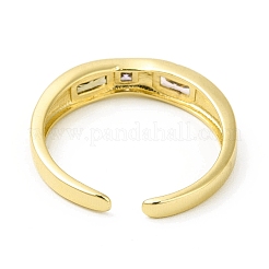 Сиреневый кубический цирконий прямоугольное открытое кольцо-манжета&nbsp;RJEW-H120-03G