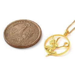 Латунные прозрачные кубические циркониевые подвески ожерелья для женщин&nbsp;LS-NJEW-B121-01G-01