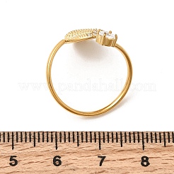 Открытые кольца-манжеты из нержавеющей стали 304 с микропаве из кубического циркония&nbsp;RJEW-Z130-01G-03