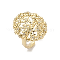 Регулируемые манжеты-кольца из латуни с микропаве из кубического циркония для женщин RJEW-C129-07G