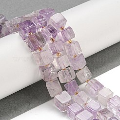 天然石アメジストビーズ連売り  キューブ  シードビーズで  8~9x8~9x8~9mm  穴：1mm  約38個/連  15.12''（38.4センチメートル）&nbsp;G-G053-B13-01C