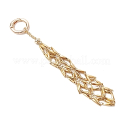 Sacchetto in macramè in acciaio inossidabile 304 con ciondolo porta pietre vuoto e decorazioni&nbsp;AJEW-JB01414-01
