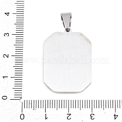304ステンレスペンダント  八角形の十字架チャーム  ステンレス鋼色  30x21x5mm  穴：9x5.5mm&nbsp;STAS-B137-12P