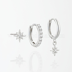 Комплект из 3 серьги-звезды из стерлингового серебра OS0022-2
