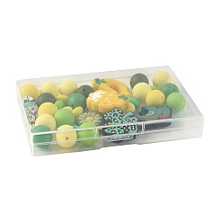 50 Stück 19 Stile Saint Patrick's Day Silikon & Messing Strass Abstandsperlen Zubehörse Kits&nbsp;DIY-FS0010-50