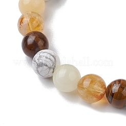 8.5 mm runde Stretch-Armbänder aus natürlichem Topas&nbsp;BJEW-JB10944-02