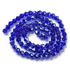 Transparentes perles de verre de galvanoplastie brins&nbsp;GLAA-F029-4mm-C06