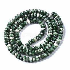 Fili di perle di diaspro spot verde naturale&nbsp;G-S366-128