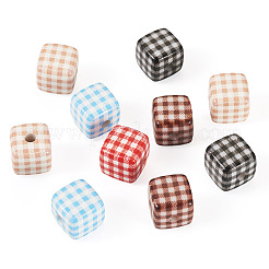 10шт непрозрачные акриловые бусины с принтом&nbsp;MACR-TA0002-43