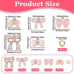 80 Stück 5 Stile Bowknot Legierung Emaille Anhänger&nbsp;DIY-SC0033-09