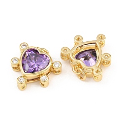 Circonita cúbica micro pavé de latón con colgantes de vidrio&nbsp;KK-L275-62G-01