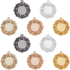 50шт 5 цвета сплава подвеска кабошон настройки&nbsp;FIND-SC0020-18