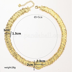 Collier chaîne à maillons ronds et plats en laiton&nbsp;CU2366