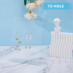 Акриловые подставки для серег с наклонной спинкой и 72 отверстием&nbsp;EDIS-WH0021-33B