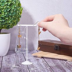 3個Tバー鉄ピアスディスプレイセット  ジュエリーディスプレイラック  ジュエリーツリー連  ホワイト  90x60x35mm  110x60x35mm  125x60x35mm  3個/セット&nbsp;EDIS-NB0001-03