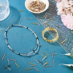 300 шт. 4-х цветные изогнутые латунные трубчатые бусины KK-TA0002-17