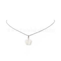 Колье с подвеской из натуральных ракушек&nbsp;NJEW-JN04246