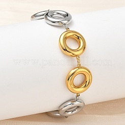 Zweifarbige Orbit-Kettenarmbänder aus Edelstahl 304 für Damen&nbsp;BJEW-A169-14GP