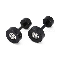 Плоские круглые хрустальные беруши со стразами EJEW-H105-21EB-B