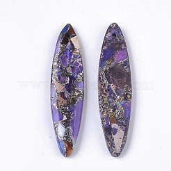 Pendentifs jasper en régalite synthétique / jaspe impérial / sédiments marins&nbsp;G-S366-008A