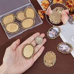 10 broche vintage en alliage tibétain avec monture cabochon&nbsp;FIND-PH0025-54