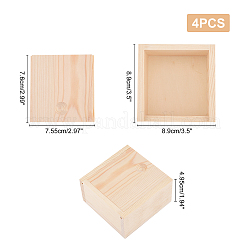 Квадратная форма незаконченный ящик из сосны OBOX-WH0006-06A