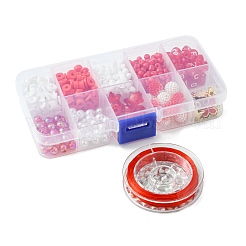 Kits de bijoux de bracelets de perles rondes en acrylique et en verre&nbsp;DIY-FS0006-29D