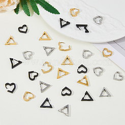 12 шт. 6 стильных серьги-кольца из нержавеющей стали для женщин EJEW-FI0002-08