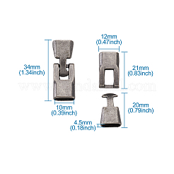 合金製スナップロッククラスプ留め金具  ガンメタ色  34mm&nbsp;LS-PALLOY-TAC0009-24AS