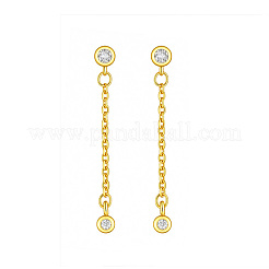 Orecchini pendenti da donna in ottone con pavé di zirconi cubici&nbsp;WGCC952-01