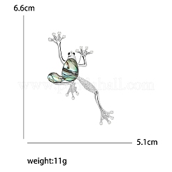Ретро креативная брошь в виде лягушки из ракушки-ушка&nbsp;PW-WG0F18B-01