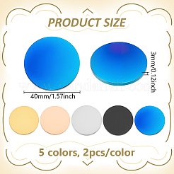 10 шт. 5 цвета 304 нержавеющая сталь штамповка пустые бирки кабошоны&nbsp;STAS-PH0006-89