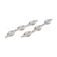 Шармы-соединители из латуни с микропаве из прозрачного кубического циркония&nbsp;KK-E068-VB395-1